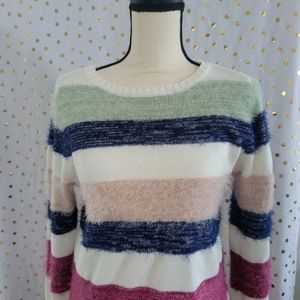Verve Ami Striped High/Low Sweater SZ M